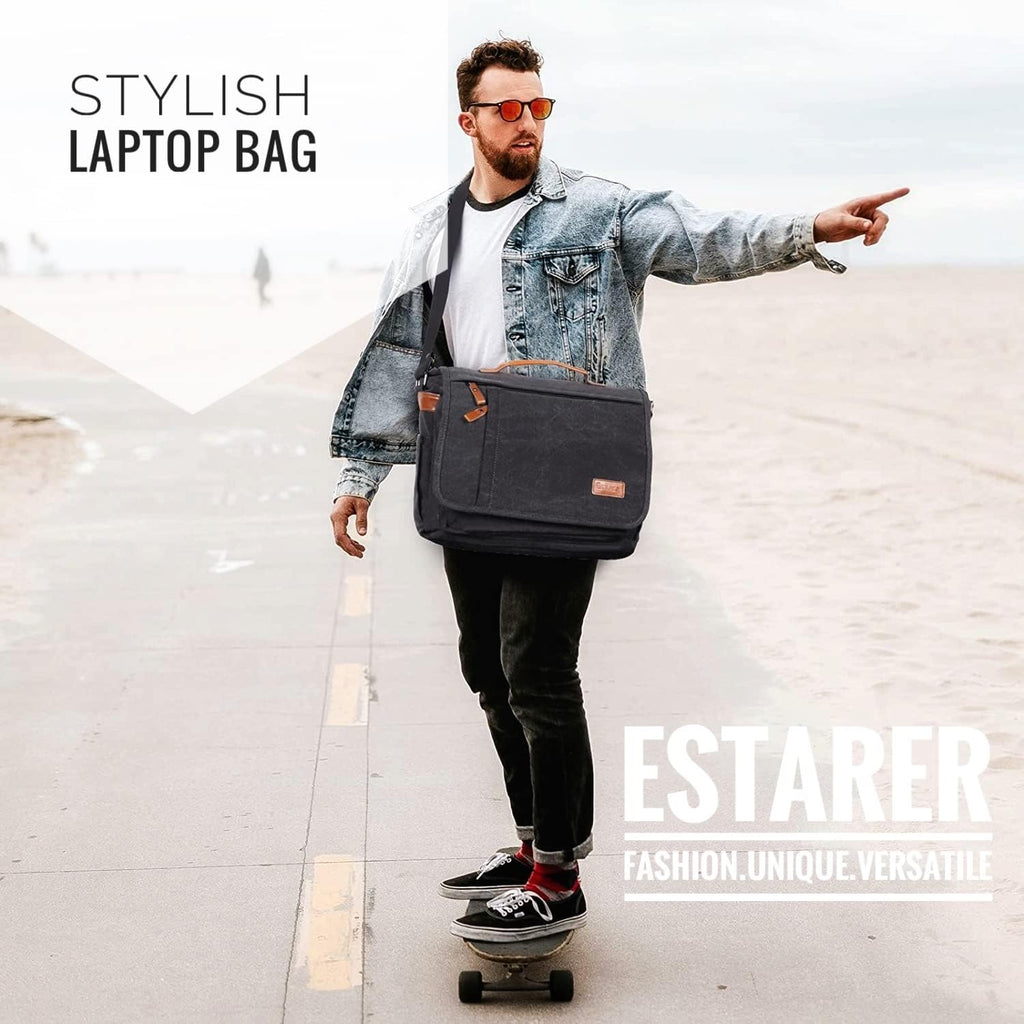 Water-resistance Canvas Laptop Messenger Bag W516