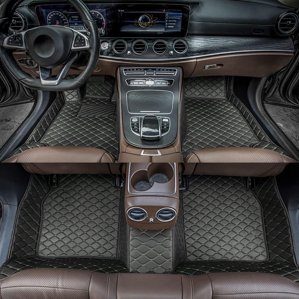 Black-Purple All Weather Non-Slip Leather Car Floor Mats R59348