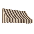 10.375 ft Acrylic Fabric Fixed Awning, Brown/Tan Stripe M905