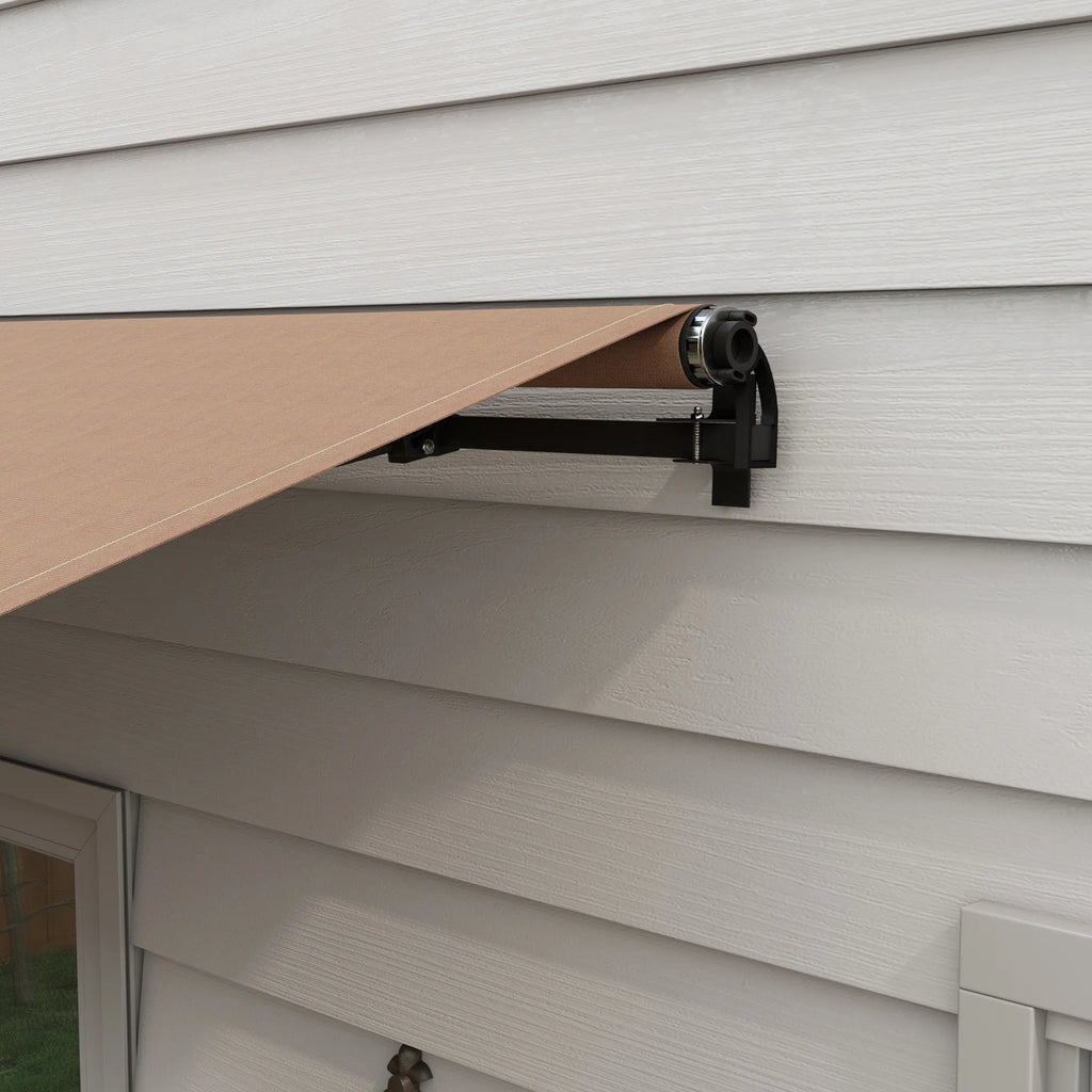 Coffee Patio Retractable Awning Sunshade Shelter J51276