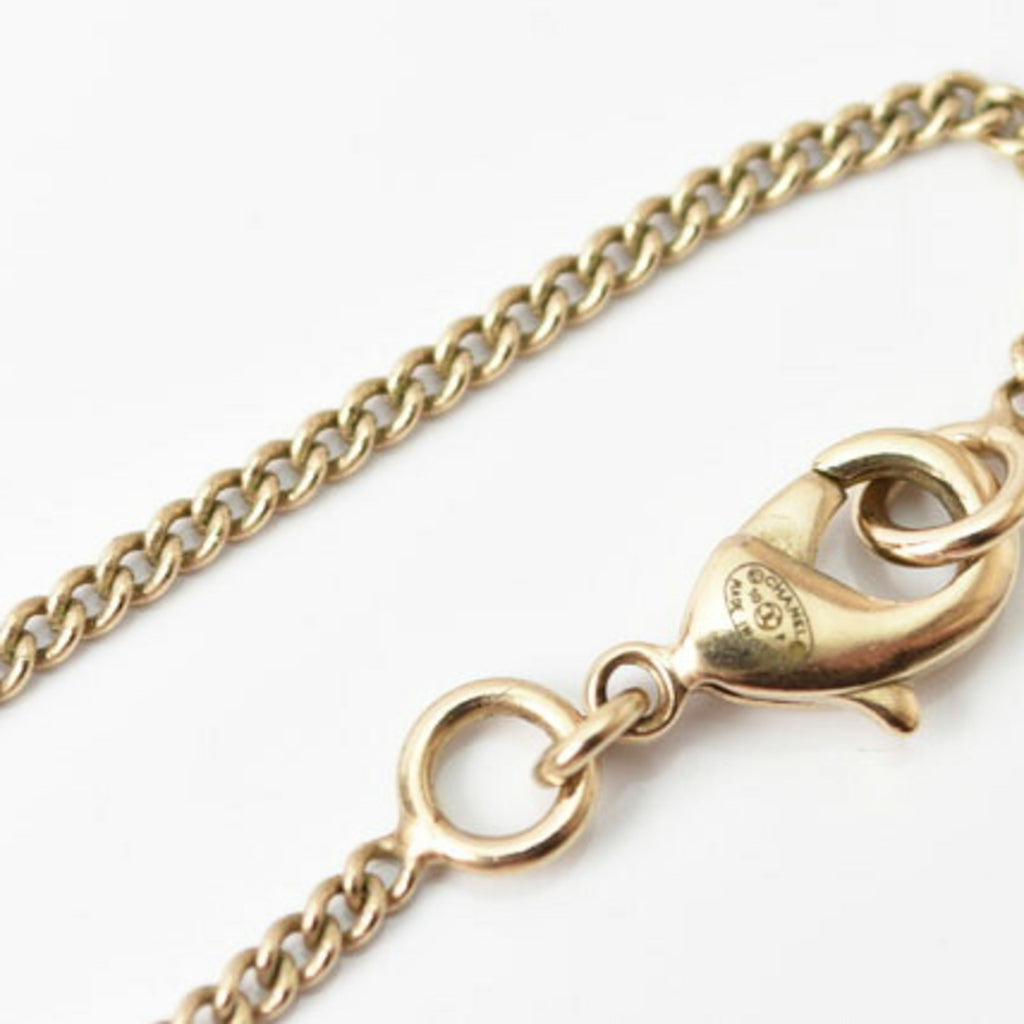 Gold Rhinestone CC Pendant Necklace M104969
