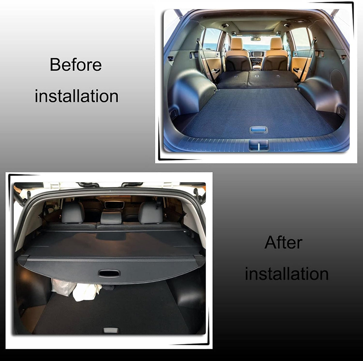 Retractable Cargo Cover Trunk Cover Black Pack of 2 Z9154