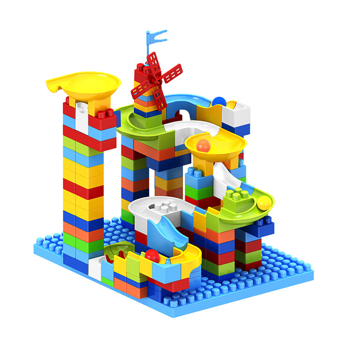 186 Pcs Big Blocks Building Kit with Balls Race Track M59061