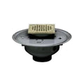 2x22 PVC Adjustable Commercial Drain with 6x22 Nickel Grate D6290