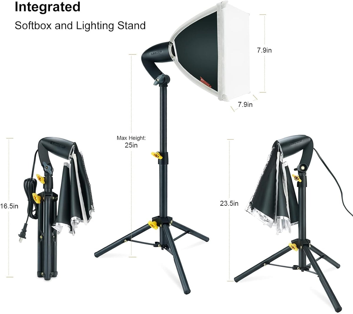 Studio Lighting Softbox Lights Kit 8x8 inch 3-Color LED Bulb Pack of 2 G6945