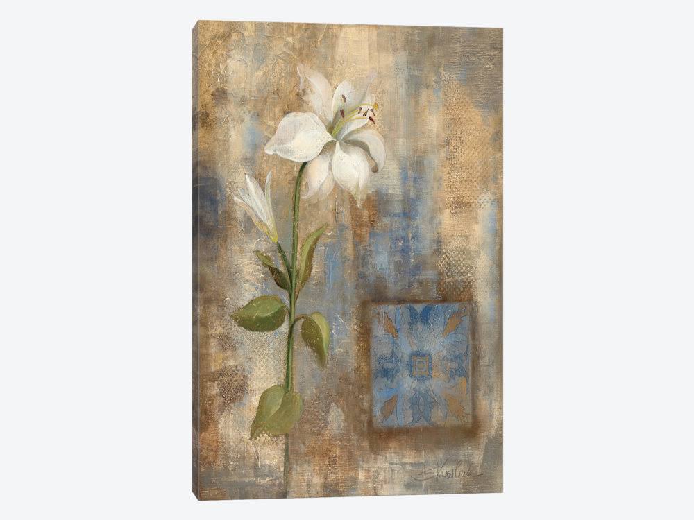 Lily and Tile Print Canvas Art N4714
