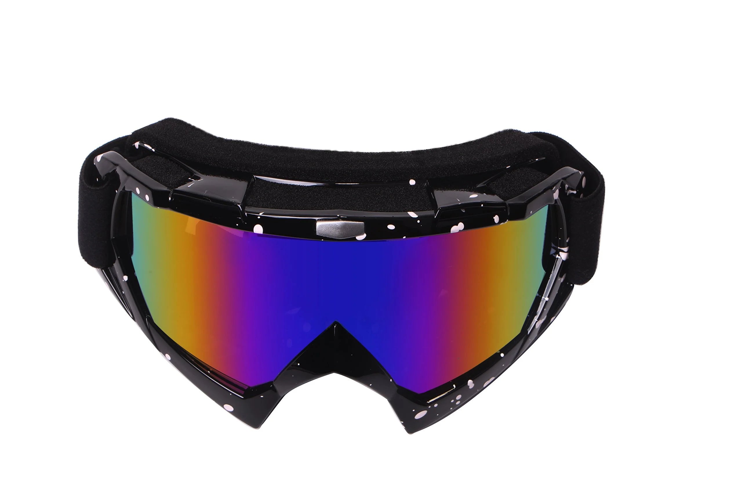 Motorcycle Goggles Windproof Dustproof Racing Goggles Scratch Resistant PU Resin Black Frame Color Lens H38463
