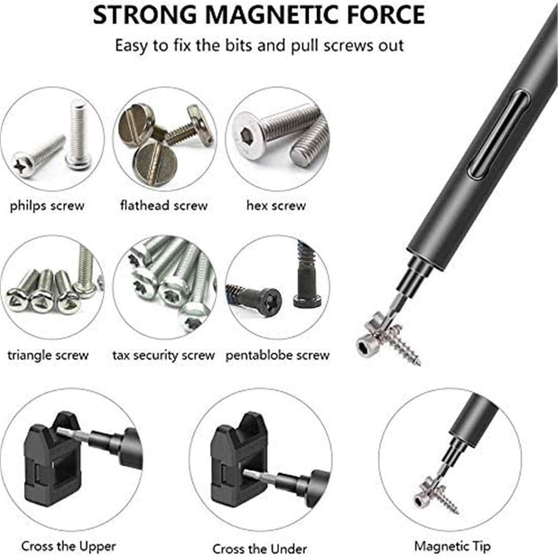 Mini Electric Precision Screwdriver Kit with 55 Driver Bits Y771