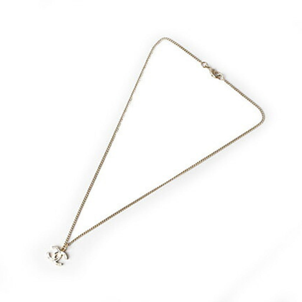 Gold Rhinestone CC Pendant Necklace M104969