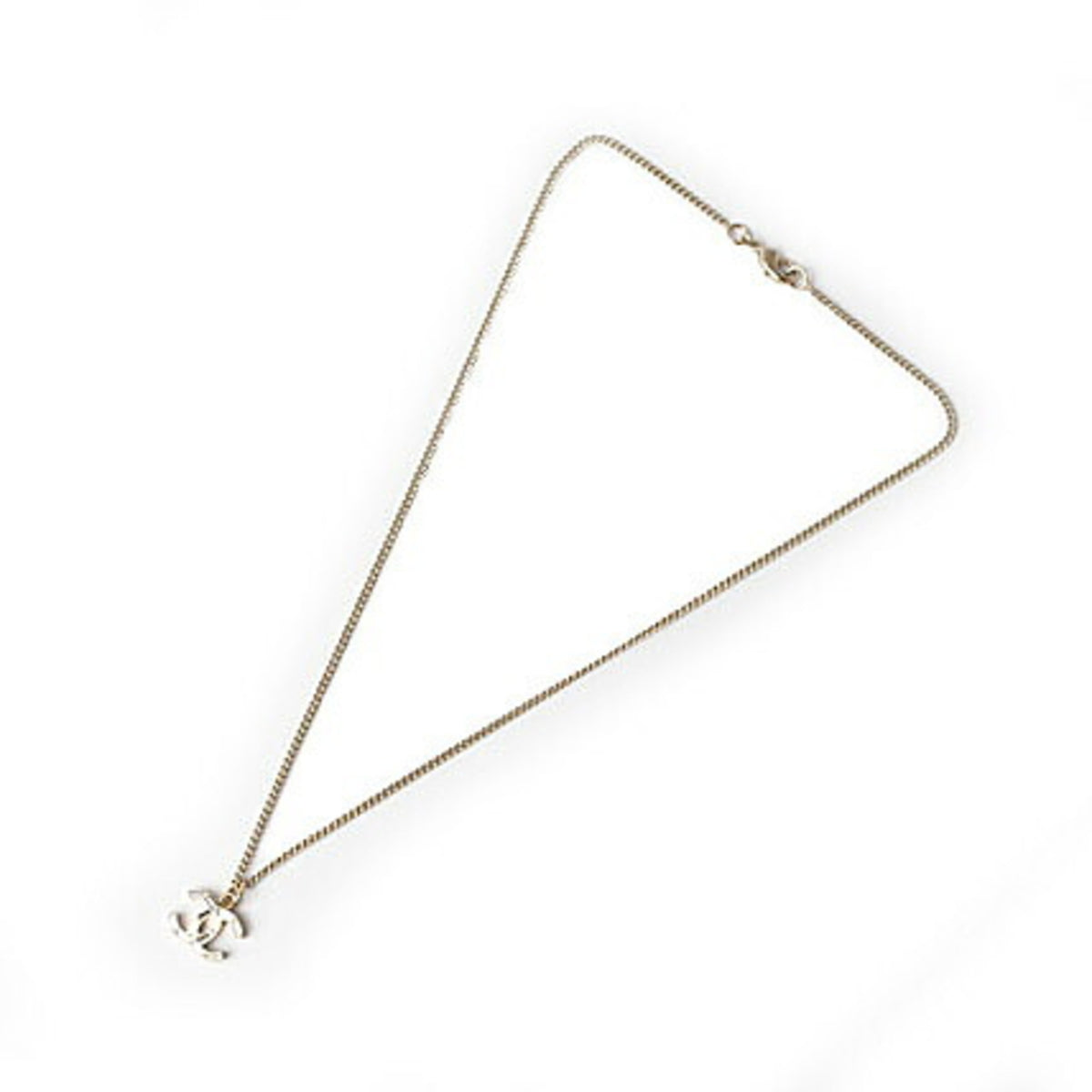 Gold Rhinestone CC Pendant Necklace M104969