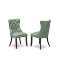 Willow Green faux leather Padded Dining Chairs, Set of 2 L172211