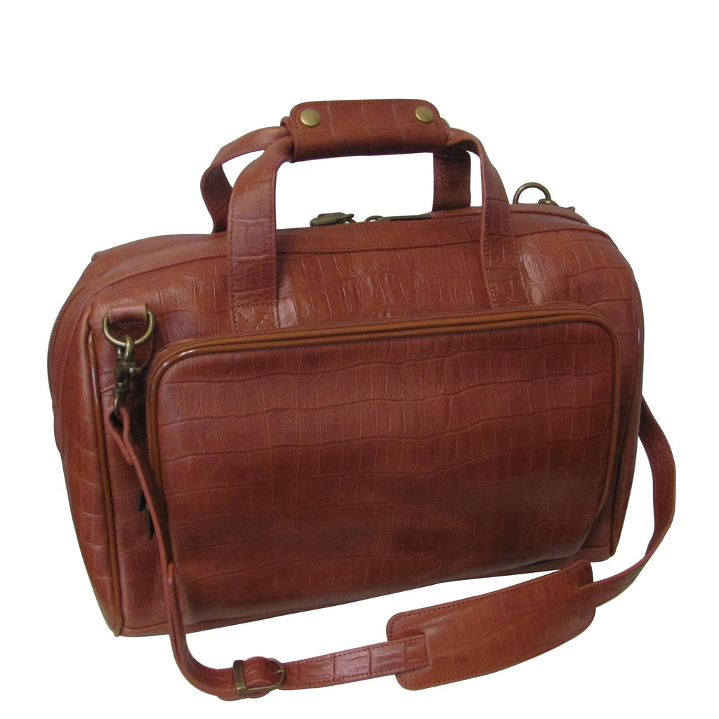 Brown Leather Carry-On Weekend Duffel P55734