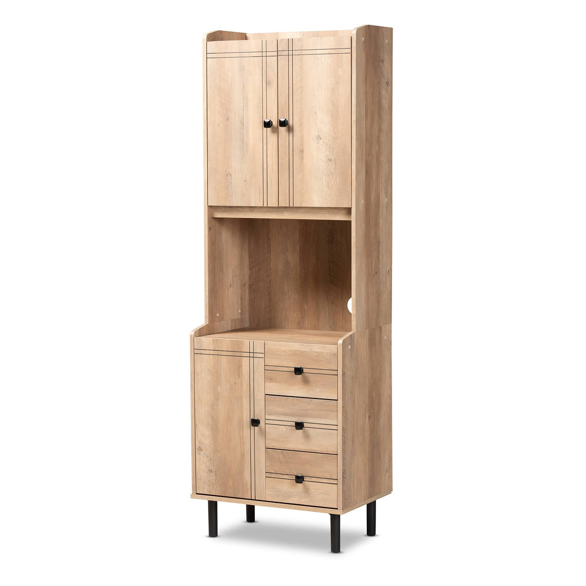Oak Brown 3-Drawer Kitchen Storage Cabinet F4510