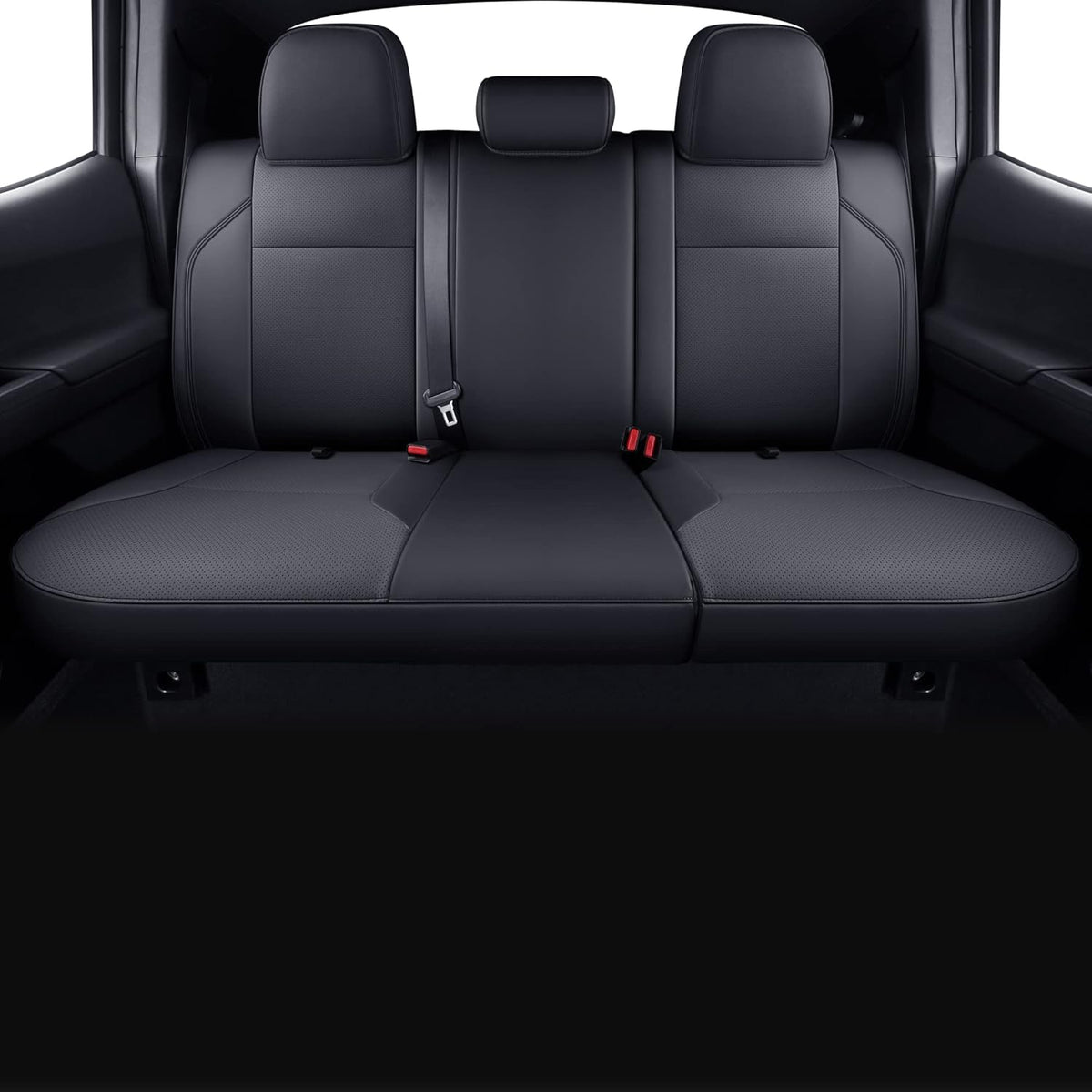 Black 2 pcs Seat Covers for Tacoma Crew Cab and Extended Cab Q93314