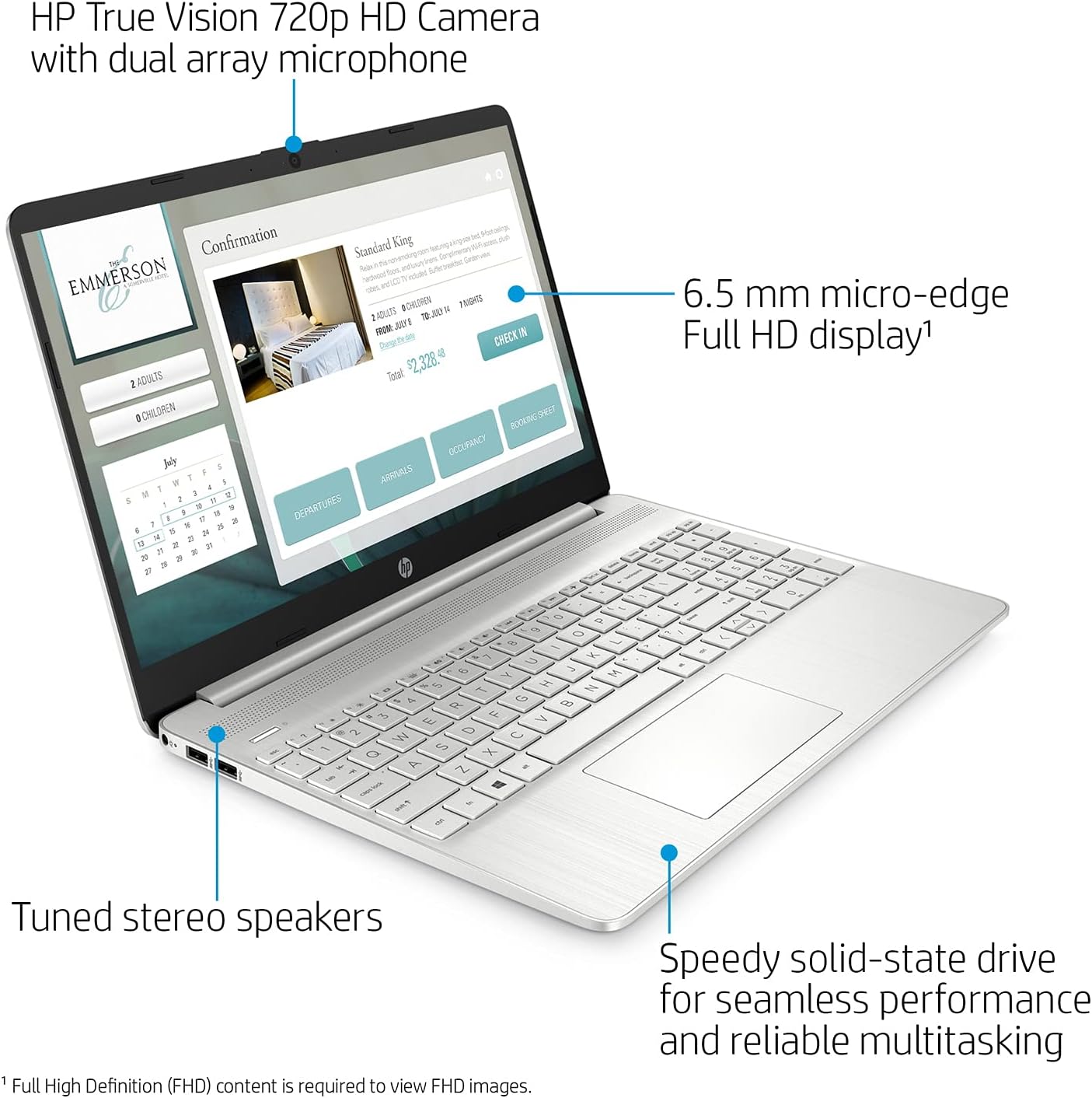 15.6'' FHD Micro-Edge Laptop, AMD Hexa-Core Ryzen 5 5500U, 8GB RAM, 256GB PCIe SSD T636