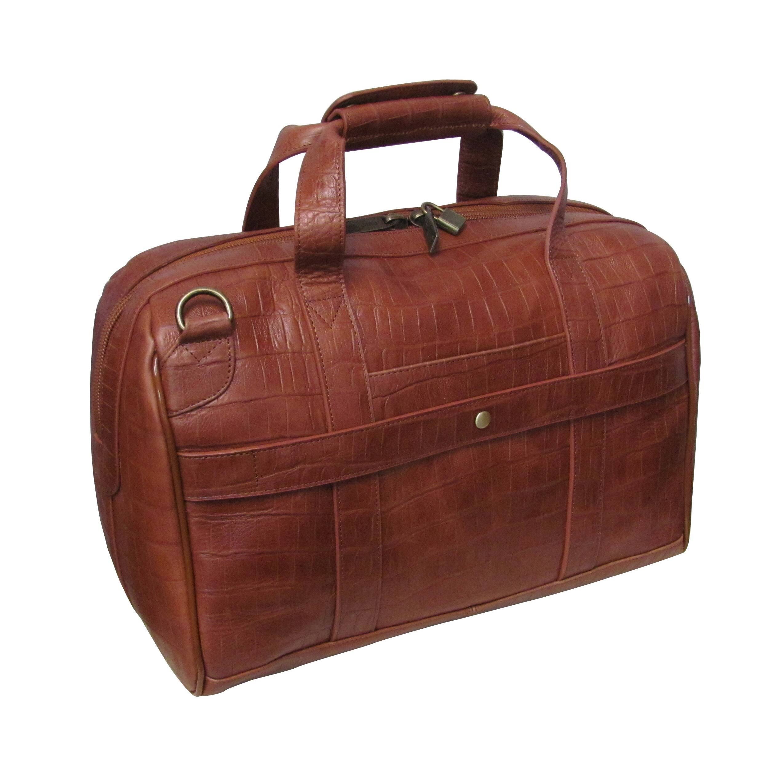 Brown Leather Carry-On Weekend Duffel P55734