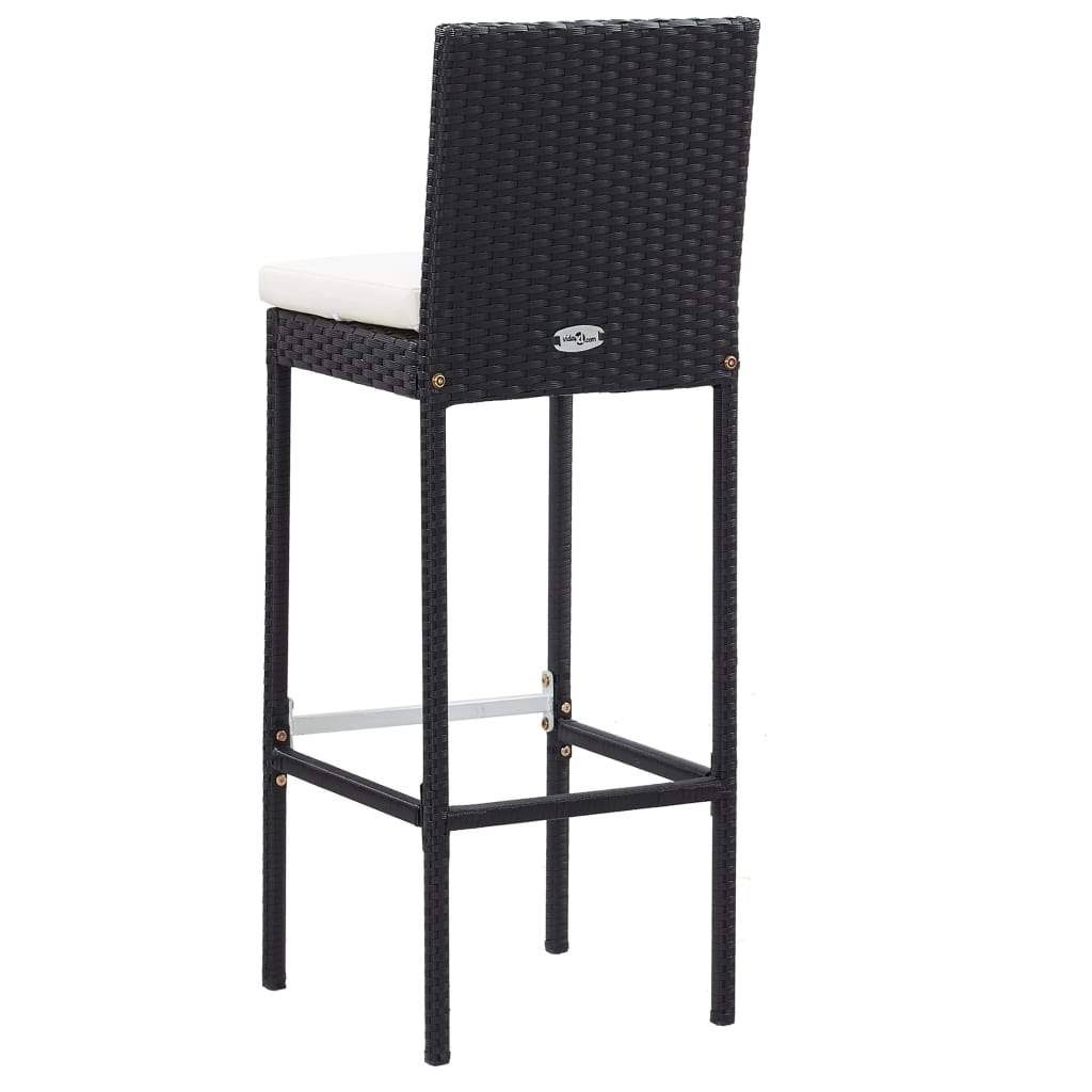 5 Piece Outdoor Bar Set Poly Rattan and Acacia Wood Black M9181