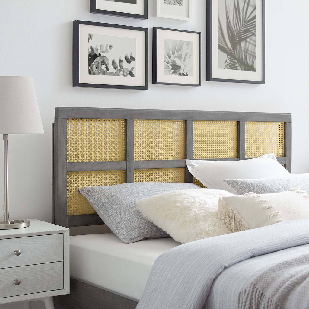 Gray Cane King Headboard D276