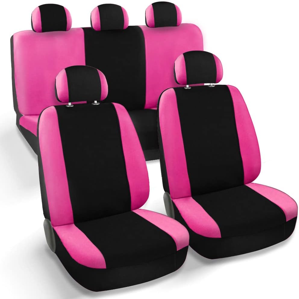 Pink Black Low Back Seat Covers Pack of 2 Q97404