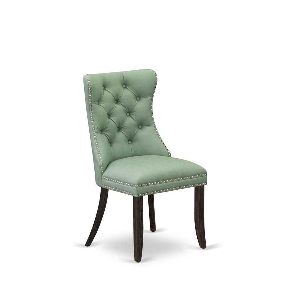 Willow Green faux leather Padded Dining Chairs, Set of 2 L172211