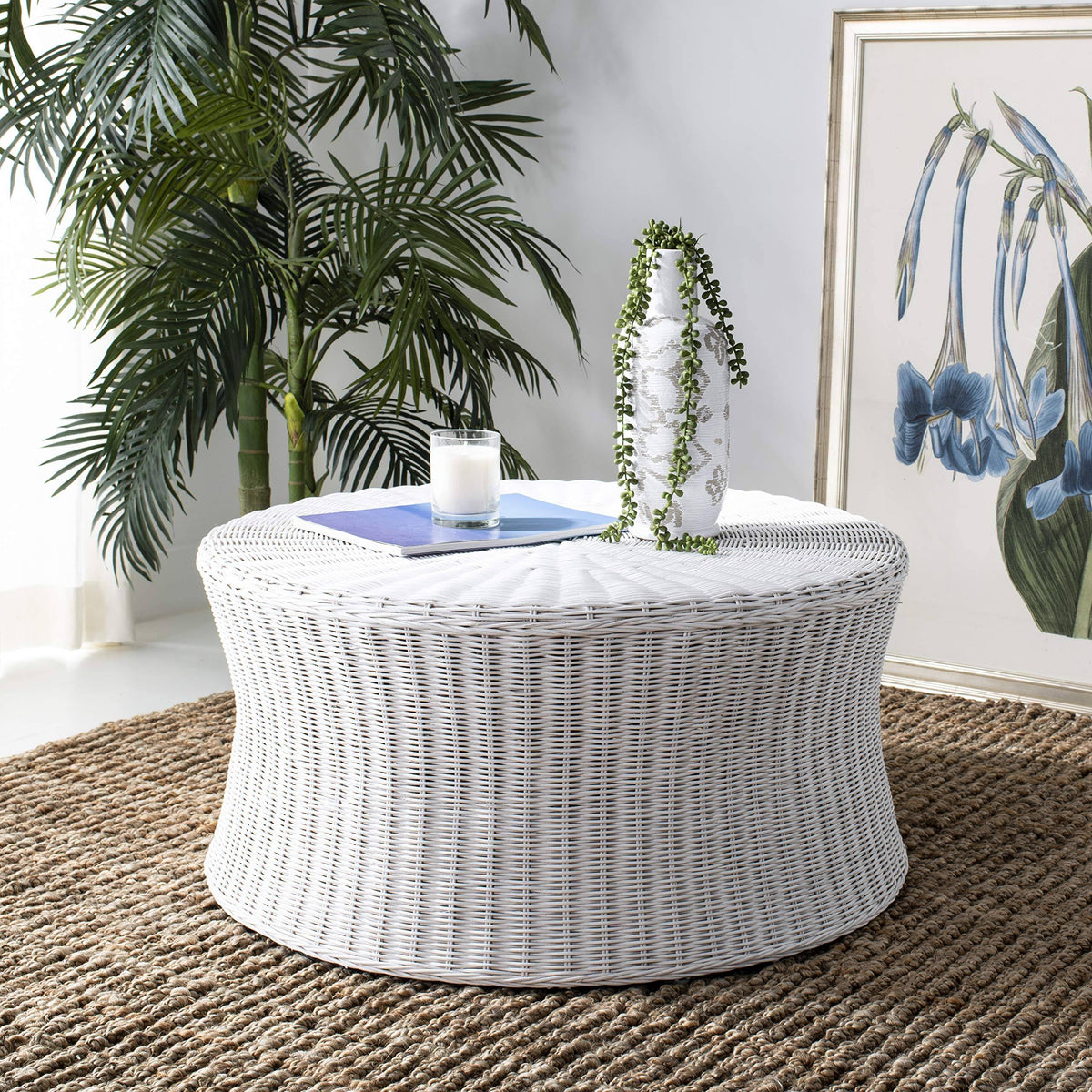 White Cocktail Ottoman X784