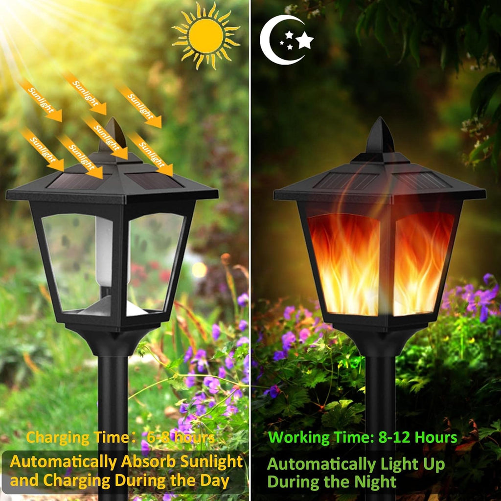 Solar Torch Light with Flickering Flame, IP55 Waterproof Solar Powered - 4 Pack S2741