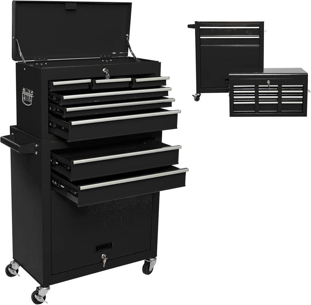 Blue 8-Drawer Rolling Tool Chest with 4 Wheels and 2 Lock Top Chest A658850
