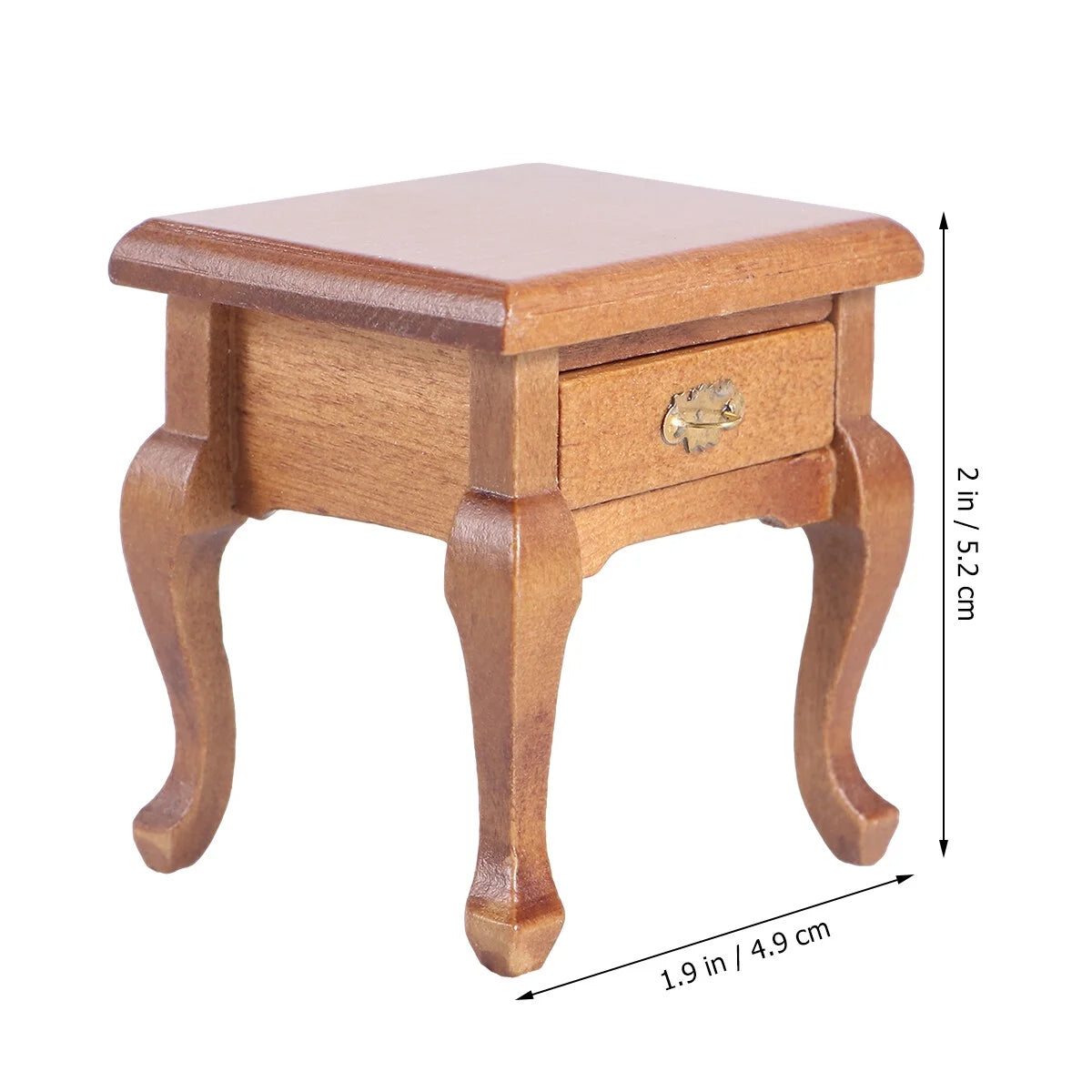 1:12 Walnut Color Wooden Bedside Table Miniature Furniture L134923