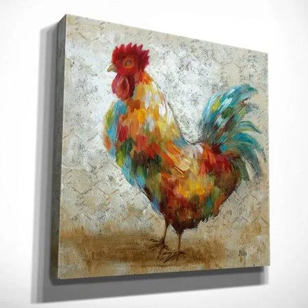 Red Oil Painting Print on Wrapped Canvas W37677
