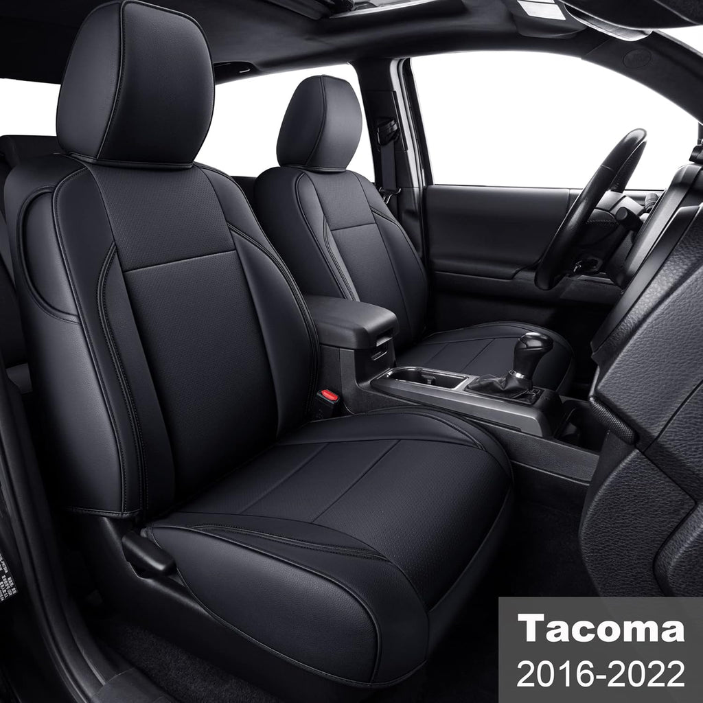 Black 2 pcs Seat Covers for Tacoma Crew Cab and Extended Cab Q93314