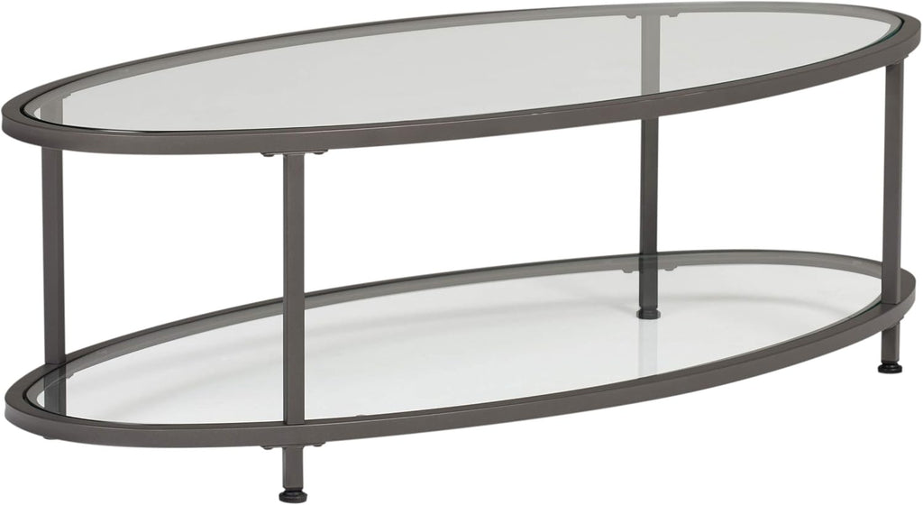 Metal and Glass Nesting Side Tables J589