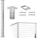 Stainless Steel Brushed Square Weldless Flat Top Post L37465