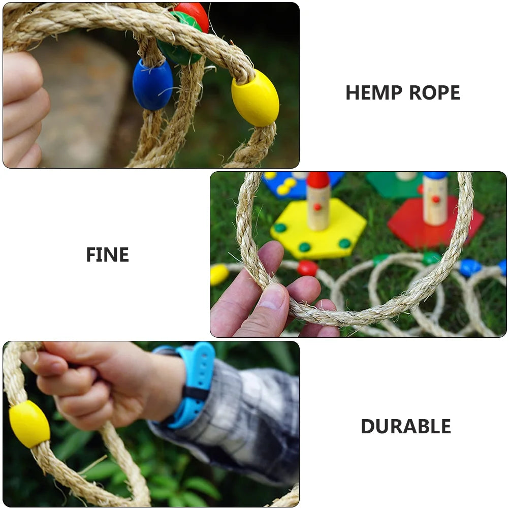 30 PCS Wooden Ring Toss Game Outdoor Toys Q5043