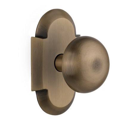 Antique Brass Double Dummy Door Knob with Cottage Plate U488836