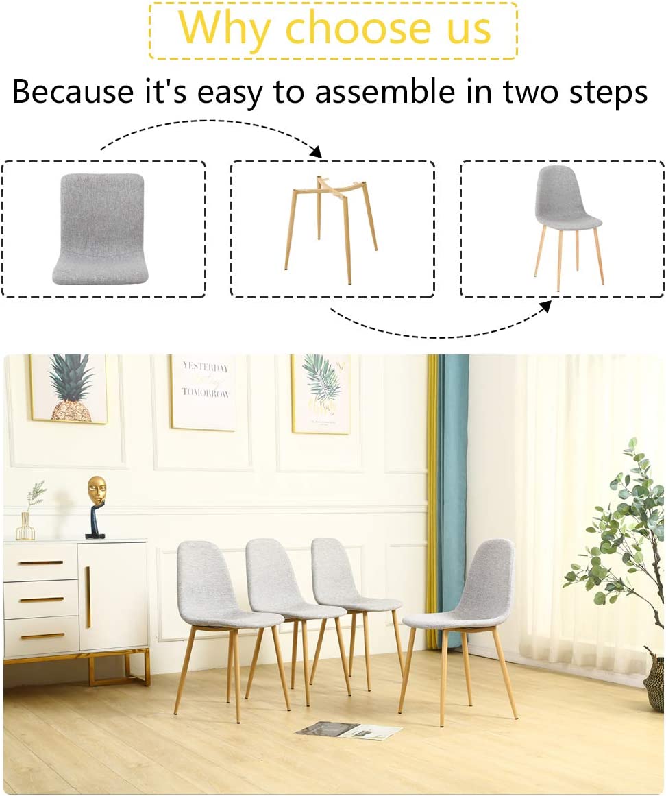 Grey Velvet Dining Chairs Set of 4 J5042