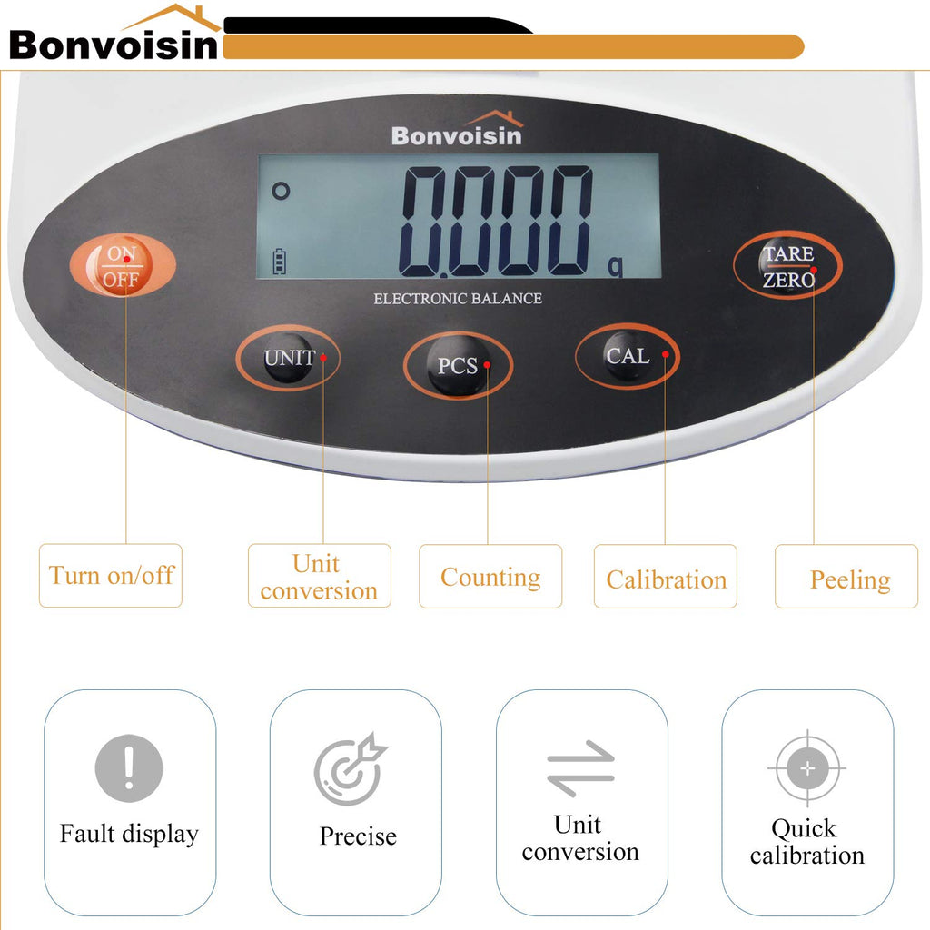 Analytical Balance 500g x 1mg Precision Lab Scale E411