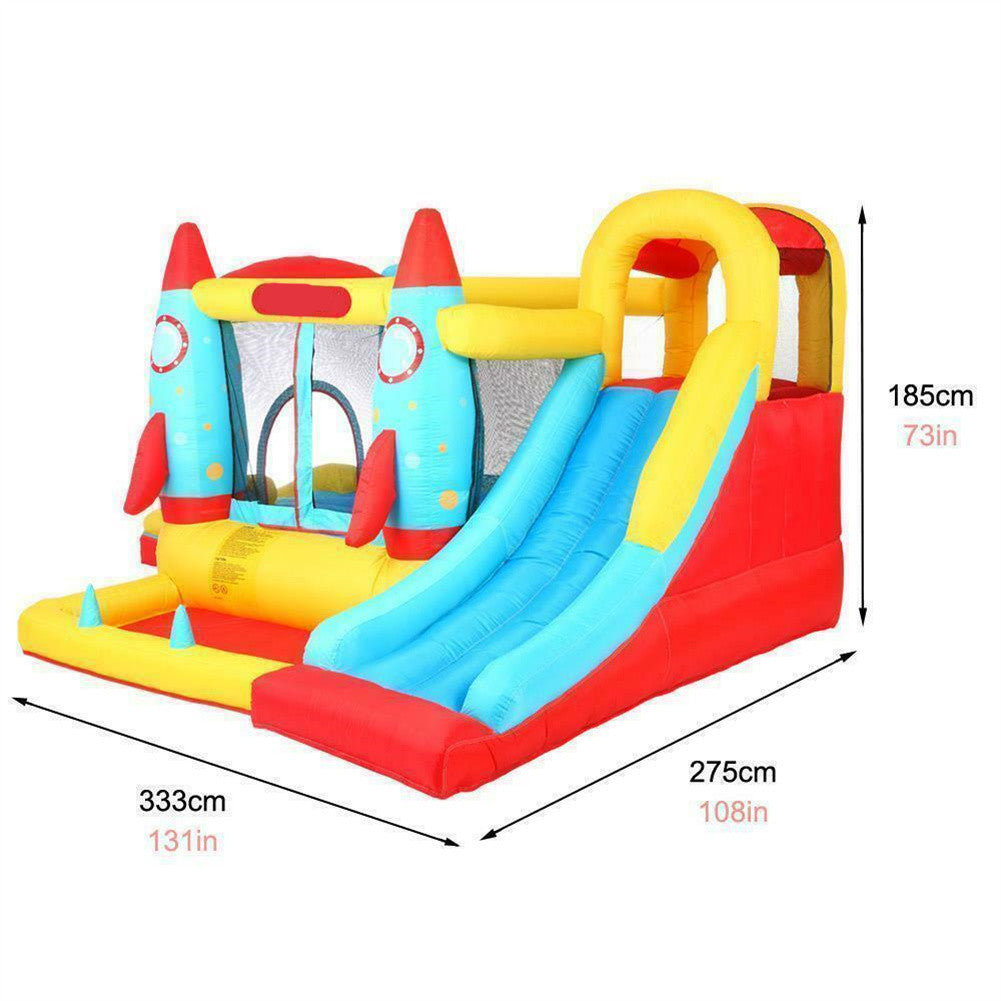 Rocket Bounce House Inflatable Castle Slide with Blower D5420