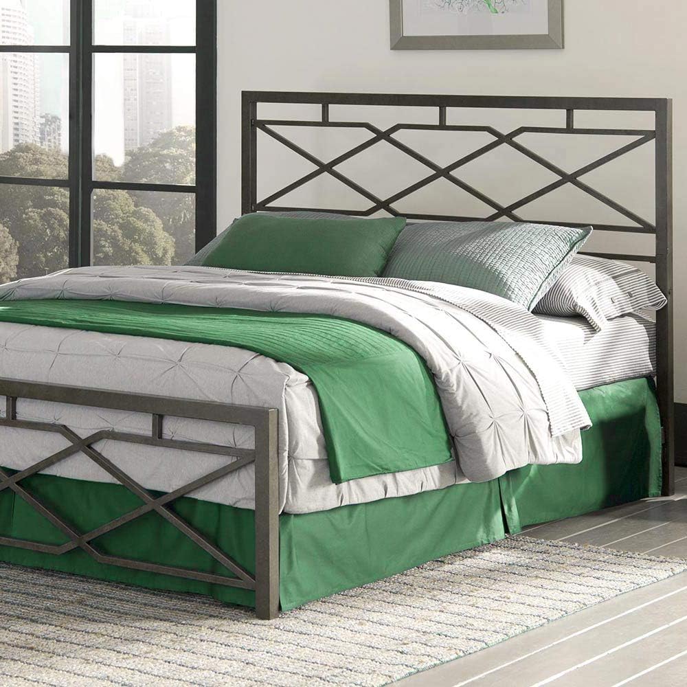 Metal Bed Frame with Headboard and Footboard California King Size D8008