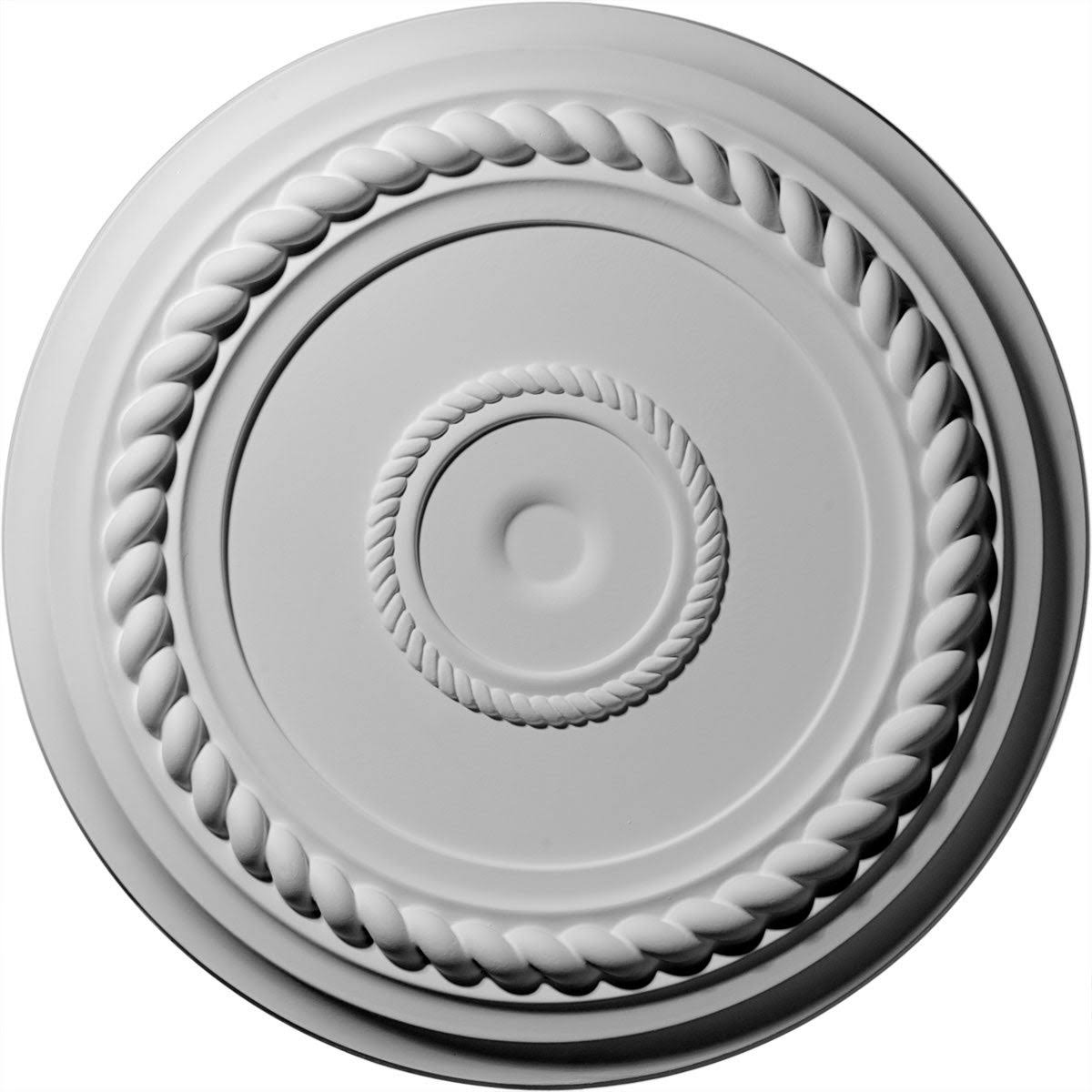 19 5/8x22OD x 1 1/2x22P Rope Ceiling Medallion, Hand-Painted Rust L155