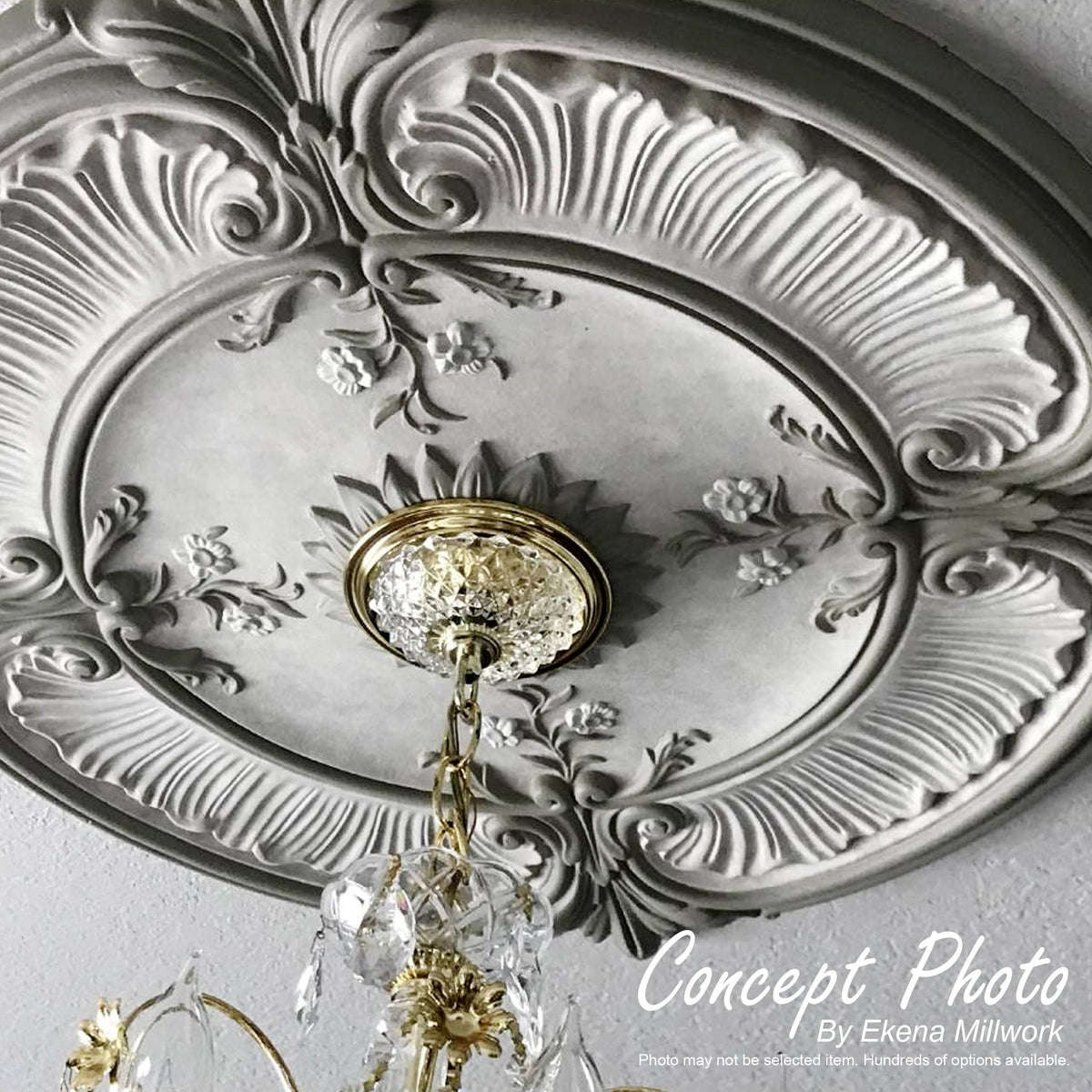 12 1/4x22OD x 7 1/2x22ID x 7/8x22P Ribbon with Bow Ceiling Medallion D678991