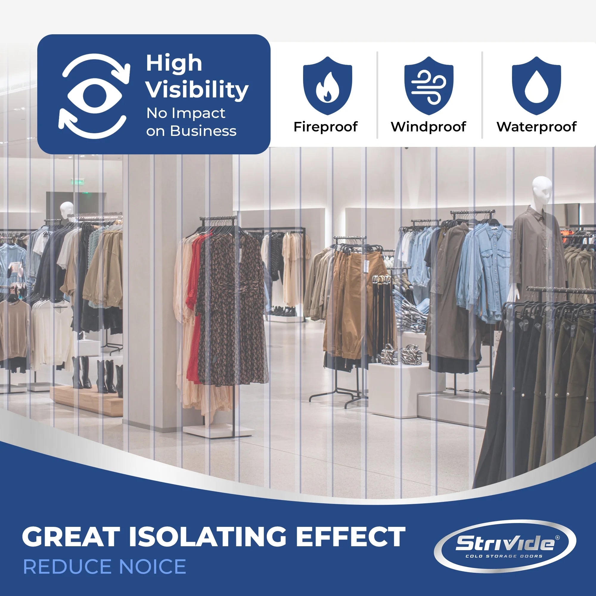 Clear PVC Strip Door Curtain Kit, 42 in. Width x 84 in. Height, 8 in. Wide x .08 in. Thick, 50% Overlap U7333