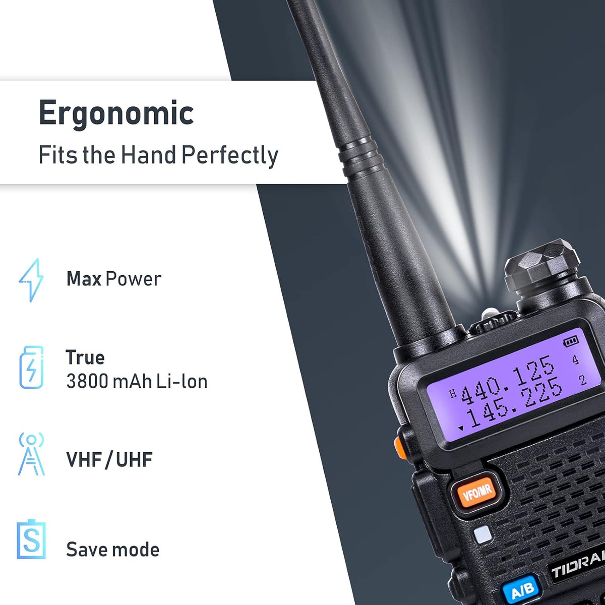 2 Pack Ham Radio Handheld Two Way Radio with Rechargeable 3800mAh Extended Battery G5235