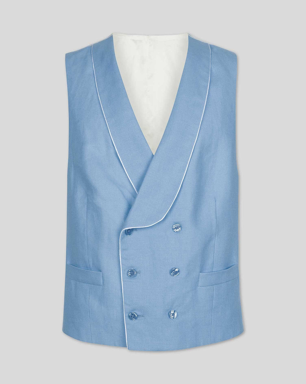 Duck Egg Linen Waistcoat Y9618