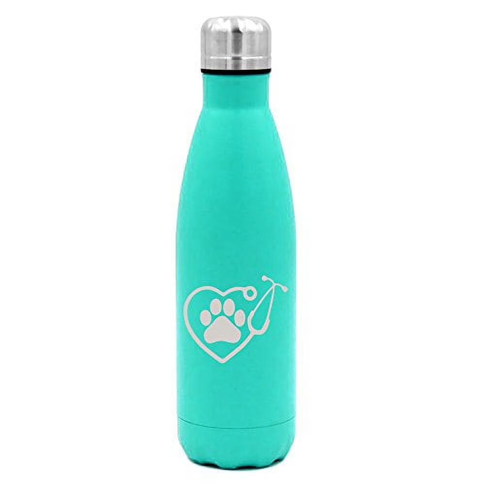 17 oz. Double Wall Vacuum Insulated Stainless Steel Water Bottle Travel Mug Cup (Light-Blue) Y4338