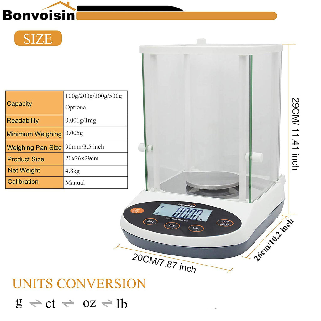 Analytical Balance 500g x 1mg Precision Lab Scale E411