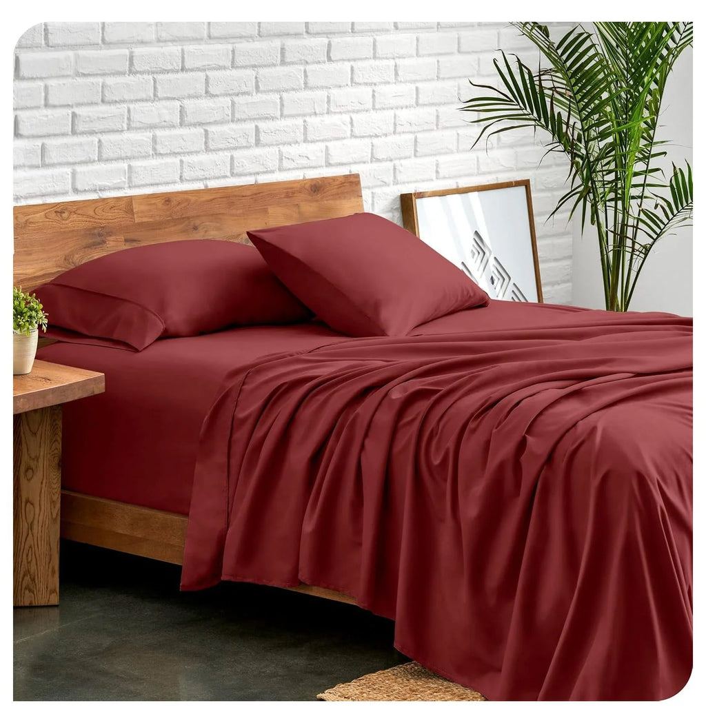 Rosewood 4 Piece Ultra-Soft Microfiber Full Bed Sheets A9526