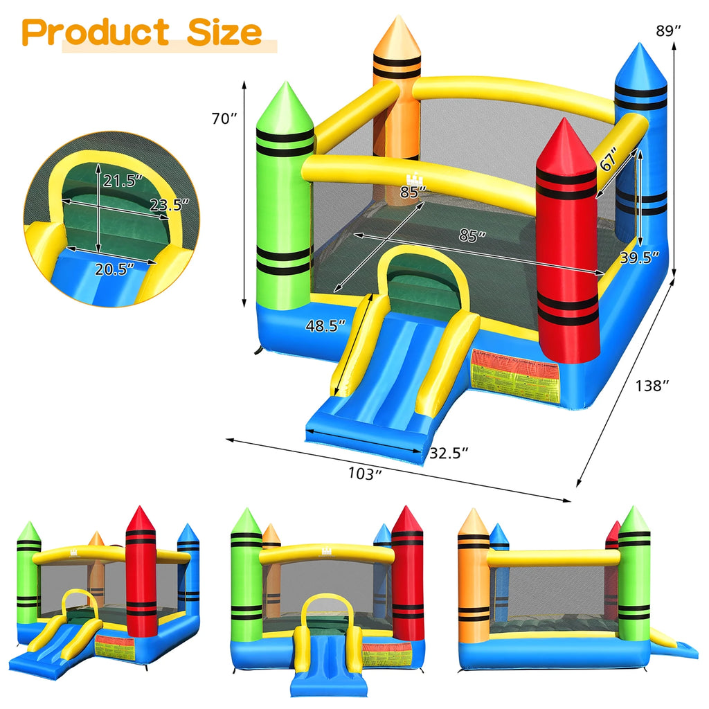 Inflatable Bounce House Jumping Castle with Slide and Ocean Balls A75380