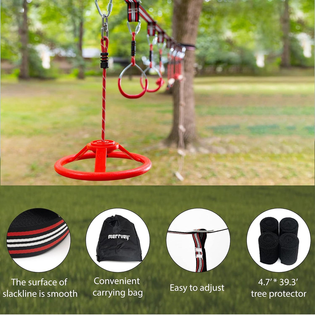 50FT Ninja Warrior Obstacle Course Outdoor Playset J713