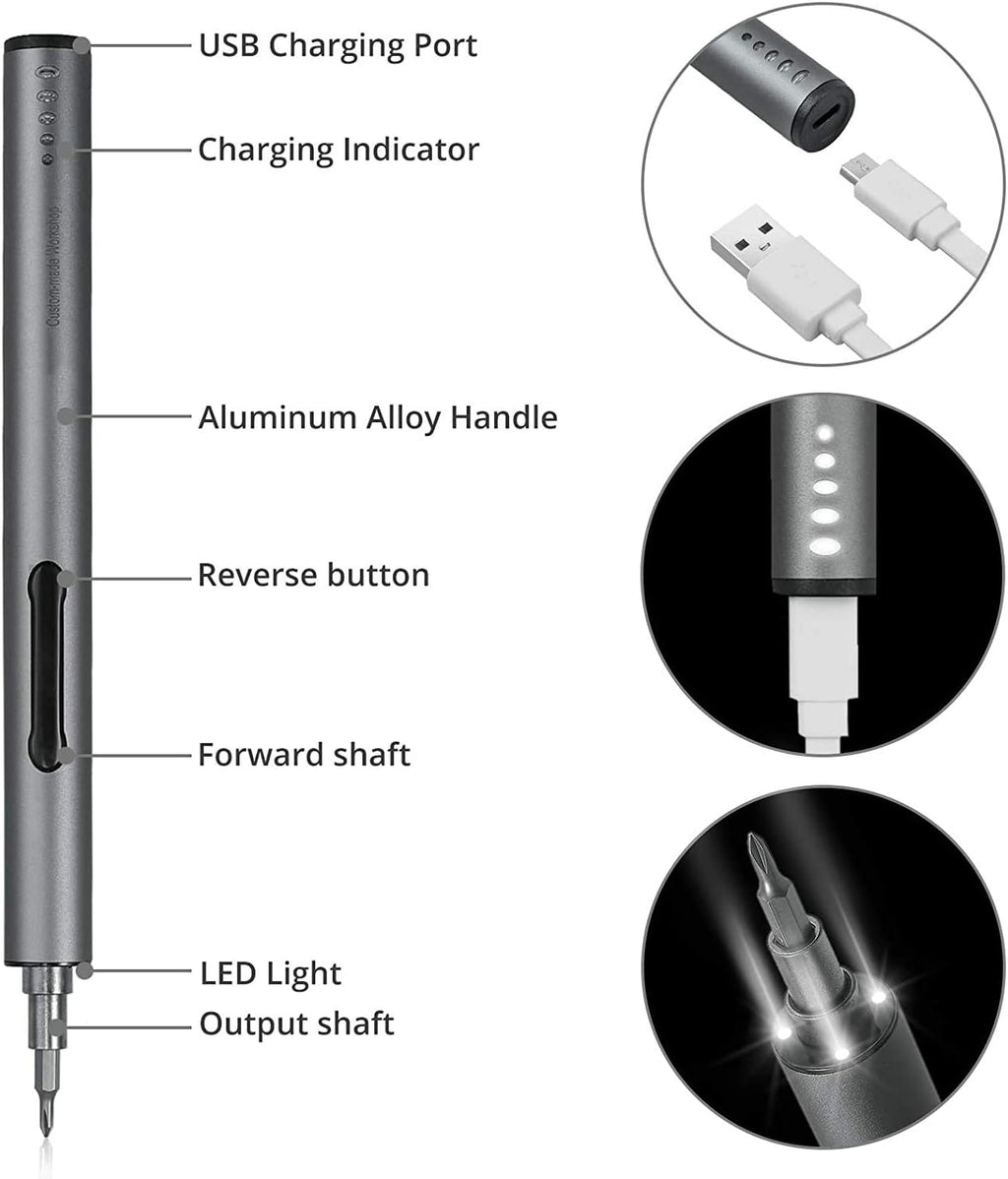 Mini Electric Precision Screwdriver Kit with 55 Driver Bits Y771