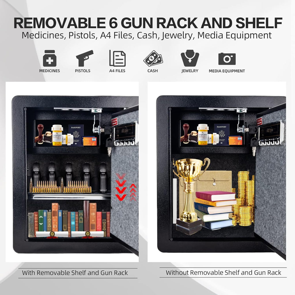 2.05 Cub Security Safe with Digital Keypad Fireproof Safe with Inner Cabinet LED Light W633